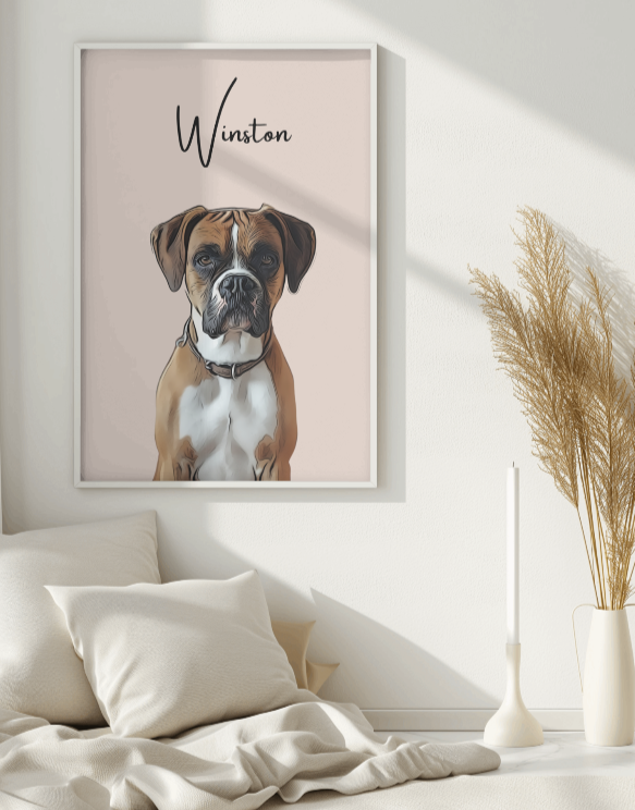 Custom Cartoon Pet Portraits Custom Dog, Cat Animal Art Prints