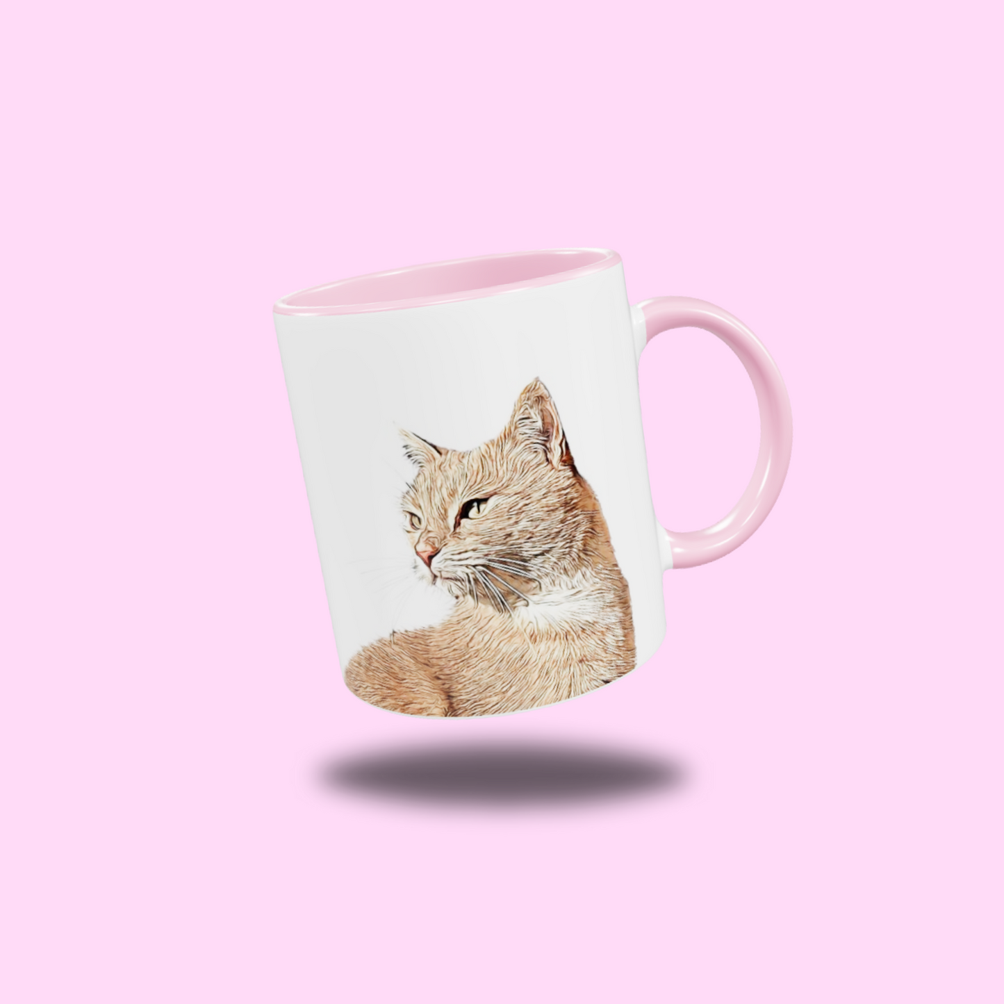 Custom Cartoon Pet Portrait Mug (11oz Coloured Ceramic)