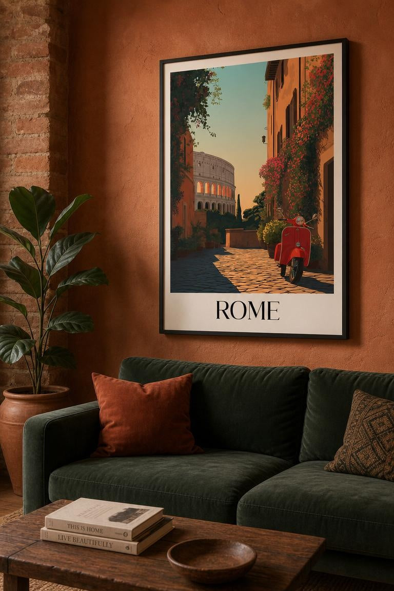 Rome | Vintage Italy Travel Framed Poster Print