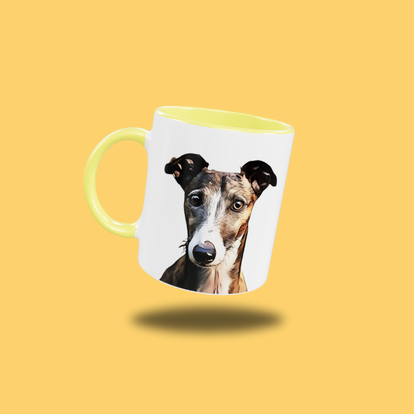 Custom Cartoon Pet Portrait Mug (11oz Coloured Ceramic)