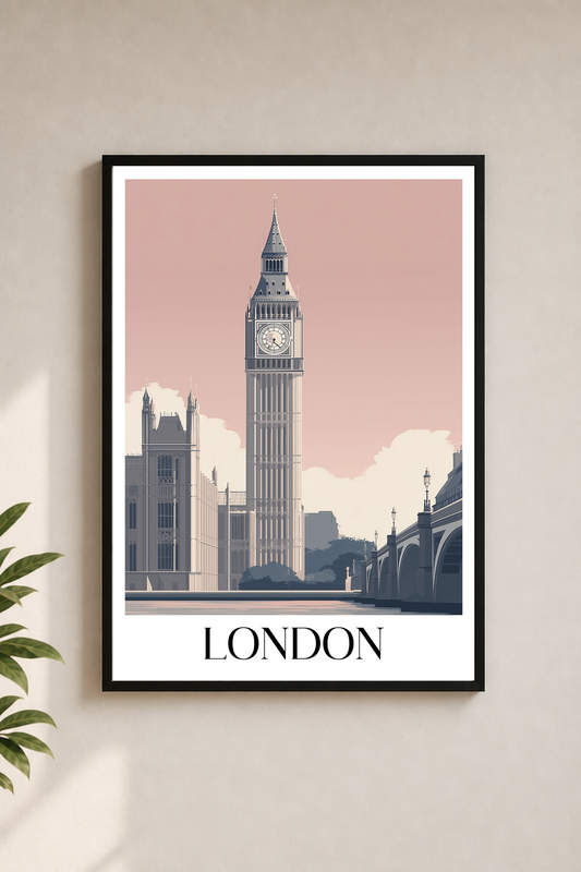 London Big Ben | Vintage Travel Framed Poster Print