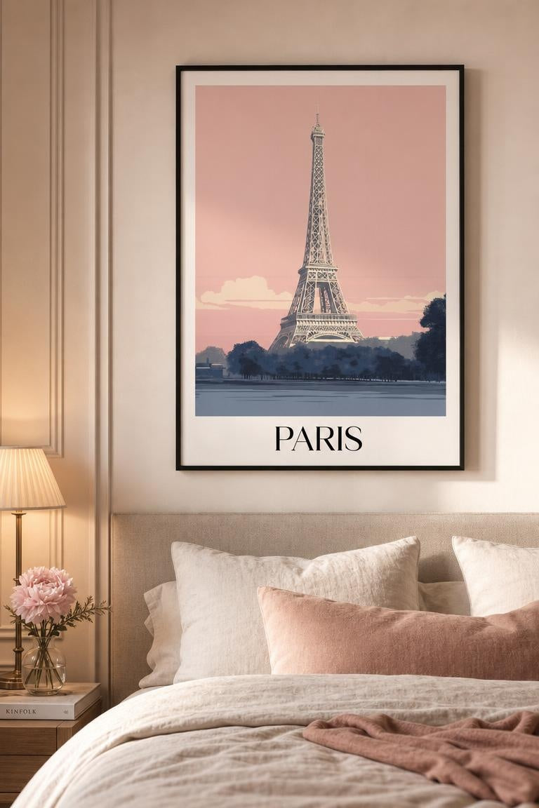 Paris Eiffel Tower | Vintage Travel Framed Poster Print