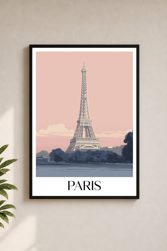 Paris Eiffel Tower | Vintage Travel Framed Poster Print